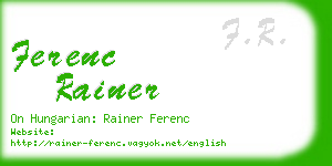 ferenc rainer business card